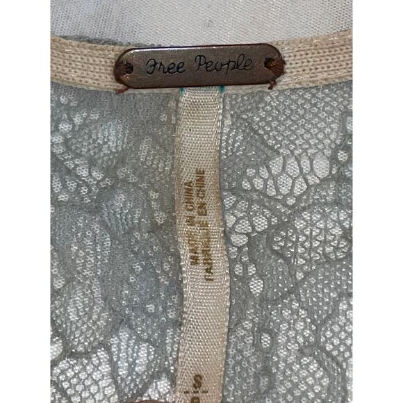 Free People Wool & Alpaca Blend Lace Cardigan - Women's Size S - Lace Panel - Picture 5 of 9